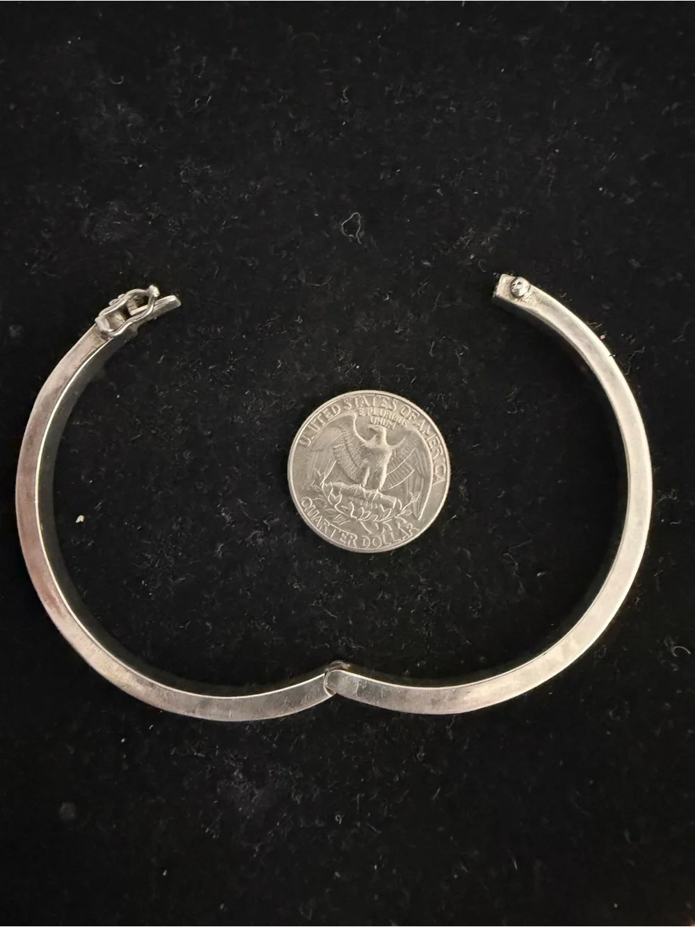 950 silver vintage purple spiney hinged bangle bracelet